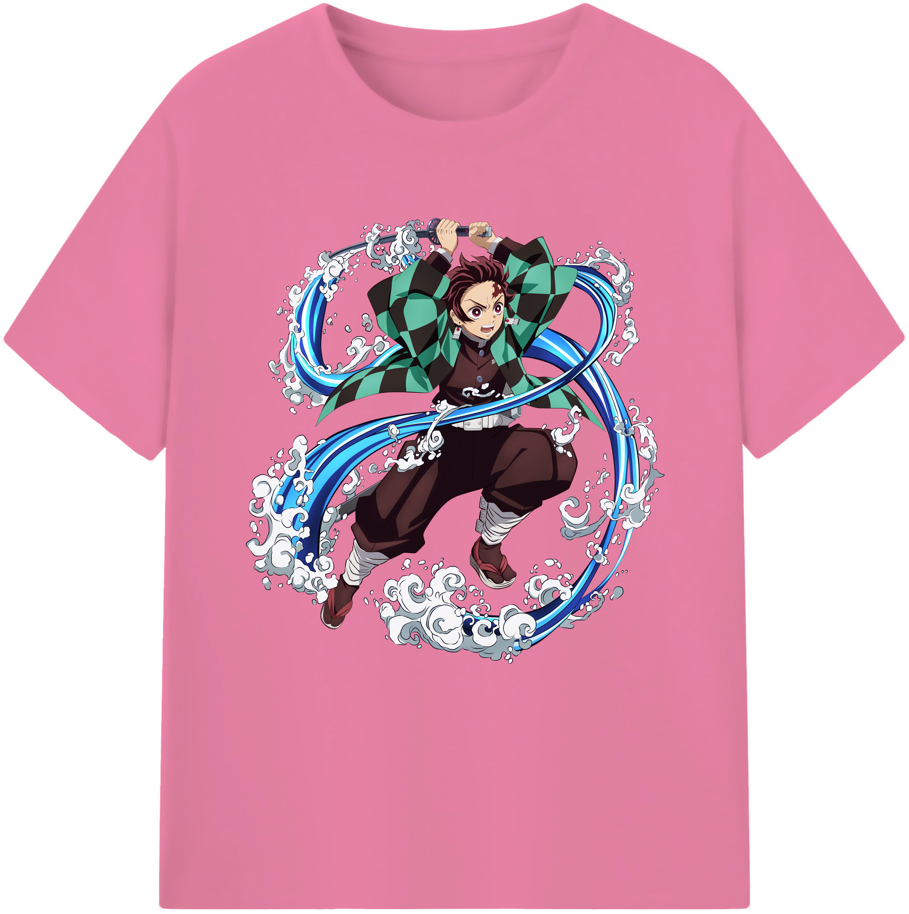 （画像用） 鬼滅の刃 竈門 炭治郎／かまど たんじろう Kamado Tanjirou 綿100％半袖Tシャツ（フロントプリント）